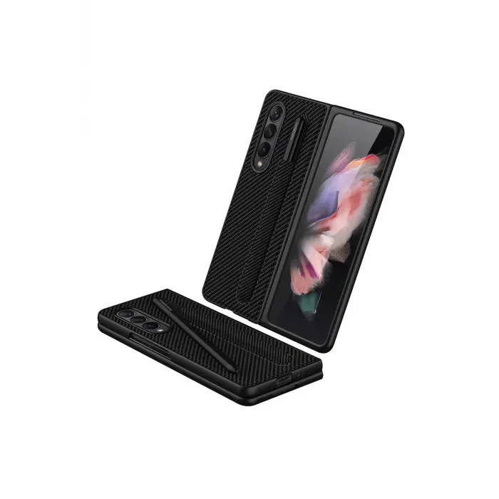 Lopard Samsung Galaxy Z Fold 3 Kılıf Fold Kapak - Karbon