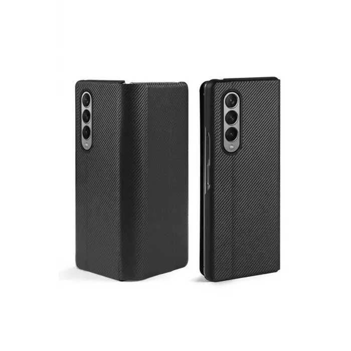 Lopard Samsung Galaxy Z Fold 3 Kılıf Fold Karbon Kapak - Siyah