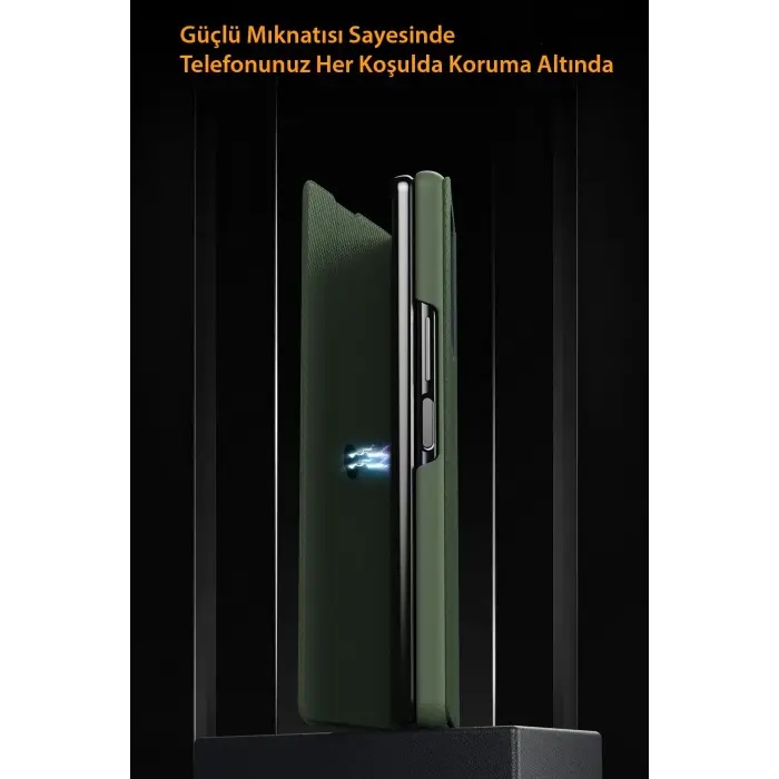 Lopard Samsung Galaxy Z Fold 3 Kılıf Fold Karbon Kapak - Siyah