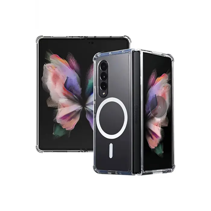 Lopard Samsung Galaxy Z Fold 4 Kılıf Magneticsafe Şeffaf Silikon - Şeffaf
