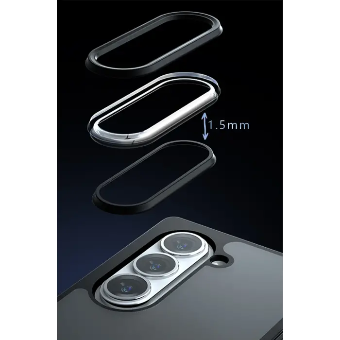 Lopard Samsung Galaxy Z Fold 5 Kılıf Blur Fold Kapak - Mat Siyah