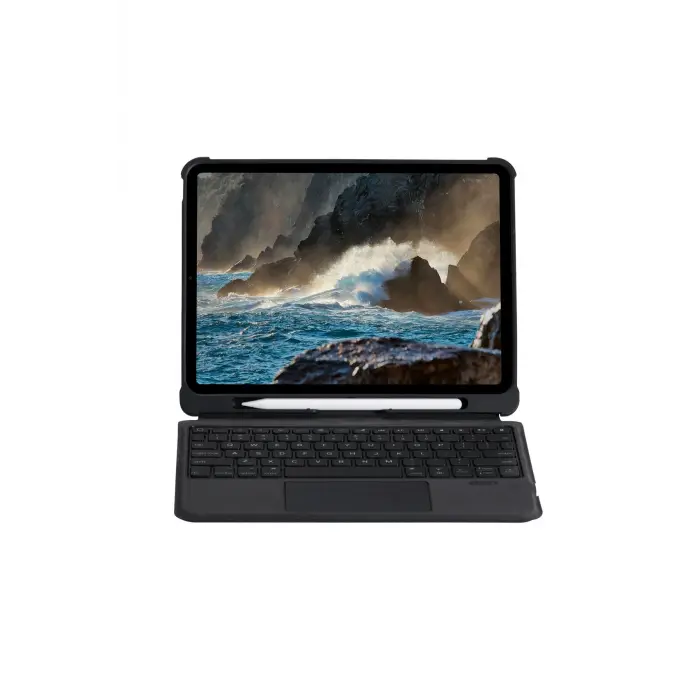 Lopard T5208d İpad 2022 10.9 (10.nesil) Kılıf İnter Ledli Klavyeli Tablet Kılıfı - Siyah