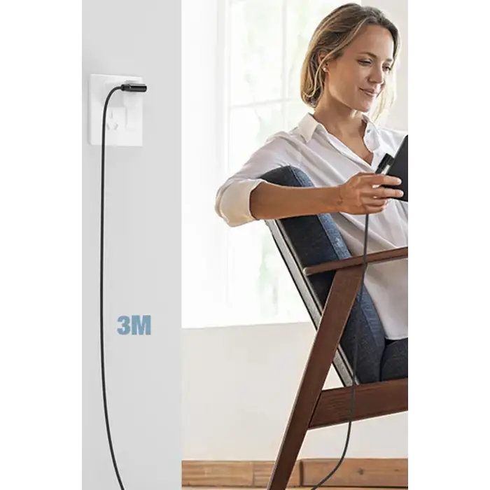 Lopard Usb To Lightning 3m 2.4a Kablo - Siyah