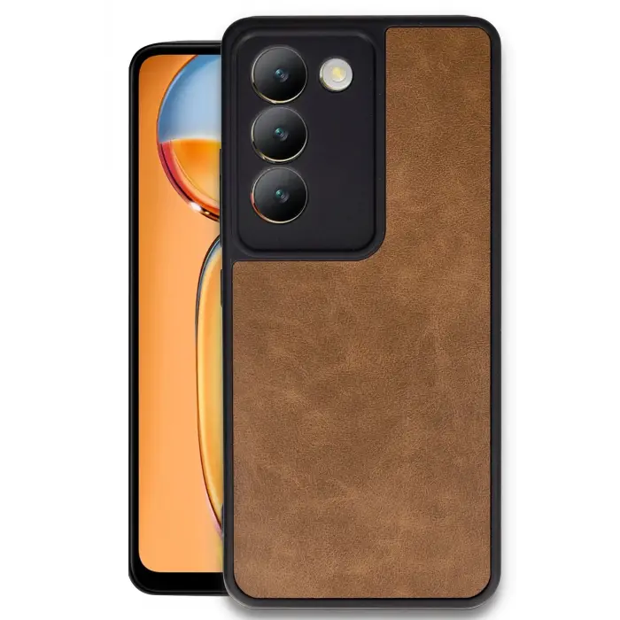 Lopard Vivo V30 Lite 4g Kılıf Aras Deri Kapak - Taba