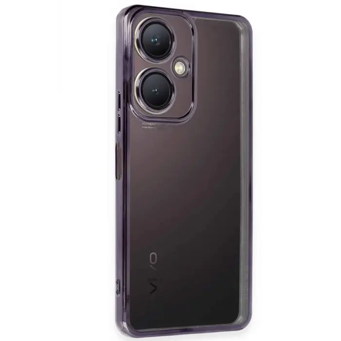 Lopard Vivo Y27 Kılıf Razer Lensli Silikon - Mor