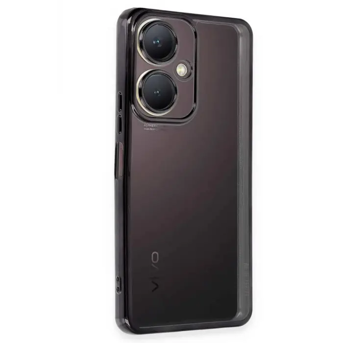 Lopard Vivo Y27 Kılıf Razer Lensli Silikon - Siyah