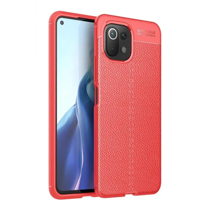Lopard Xiaomi Mi 11 Lite Kılıf Auto Focus Kapak - Kırmızı