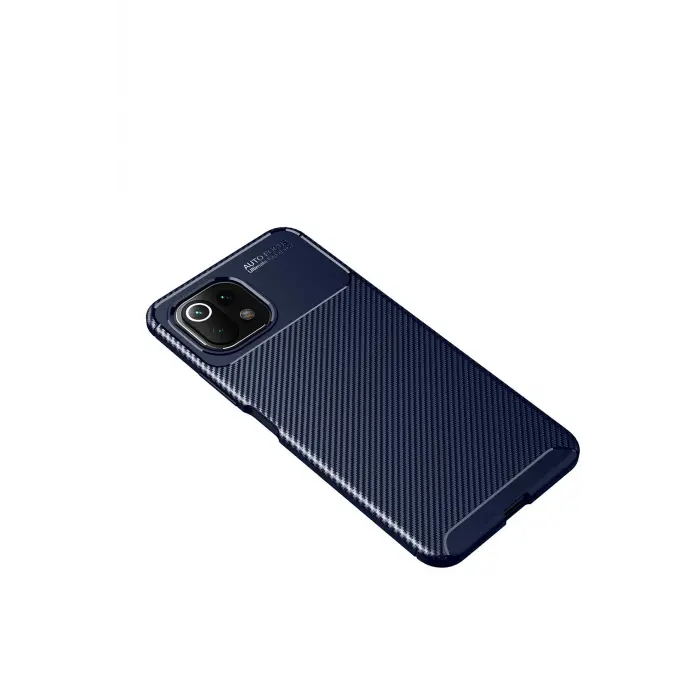 Lopard Xiaomi Mi 11 Lite Kılıf Auto Focus Karbon Kapak - Lacivert