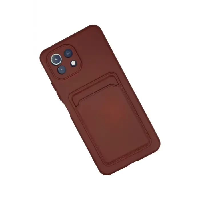 Lopard Xiaomi Mi 11 Lite Kılıf Kelvin Kartvizitli Silikon - Bordo