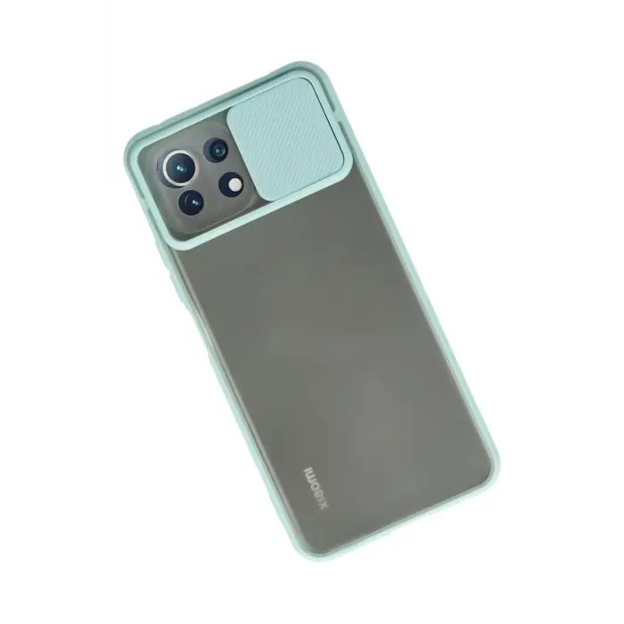 Lopard Xiaomi Mi 11 Lite Kılıf Palm Buzlu Kamera Sürgülü Silikon - Turkuaz