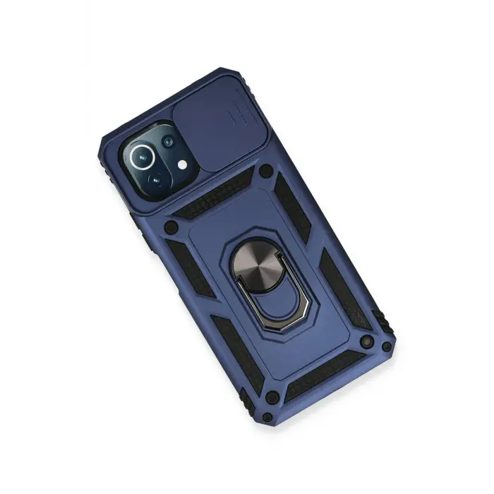 Lopard Xiaomi Mi 11 Lite Kılıf Pars Lens Yüzüklü Silikon - Lacivert