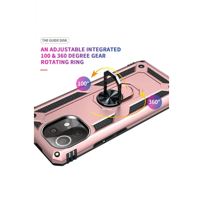 Lopard Xiaomi Mi 11 Lite Kılıf Sofya Yüzüklü Silikon Kapak - Rose