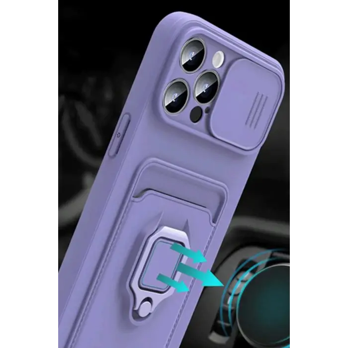 Lopard Xiaomi Mi 11 Lite Kılıf Zuma Kartvizitli Yüzüklü Silikon - Pembe