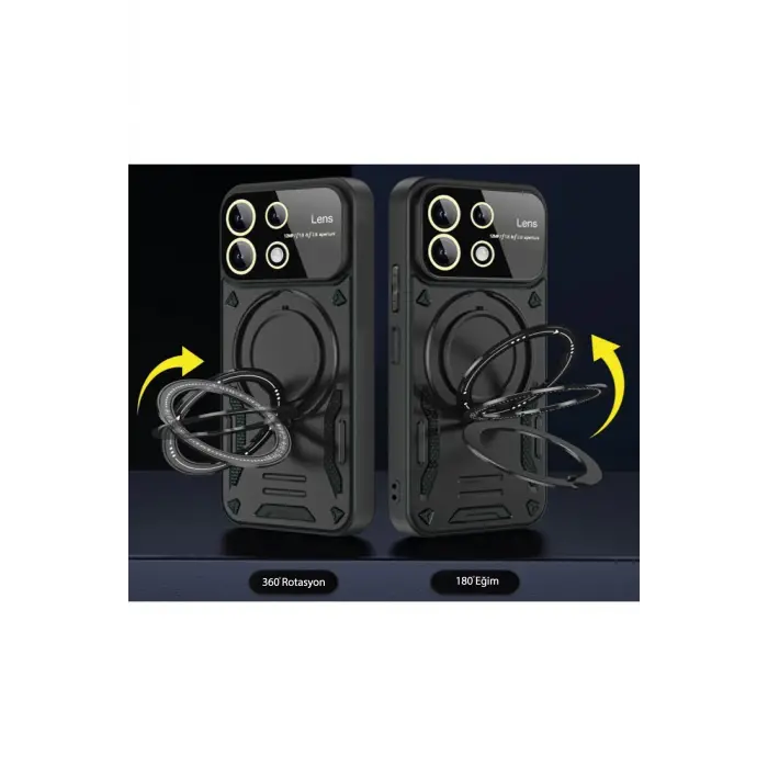 Lopard Xiaomi Mi 13t Pro Kılıf Joy Lens Standlı Kapak - Kırmızı