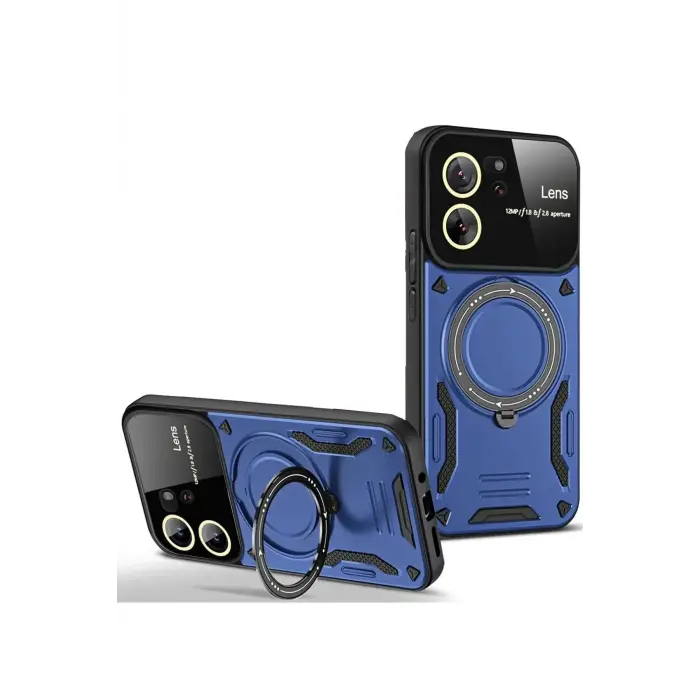 Lopard Xiaomi Mi 13t Pro Kılıf Joy Lens Standlı Kapak - Lacivert