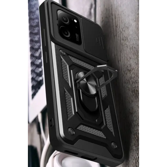 Lopard Xiaomi Mi 13t Pro Kılıf Pars Lens Yüzüklü Silikon - Lacivert