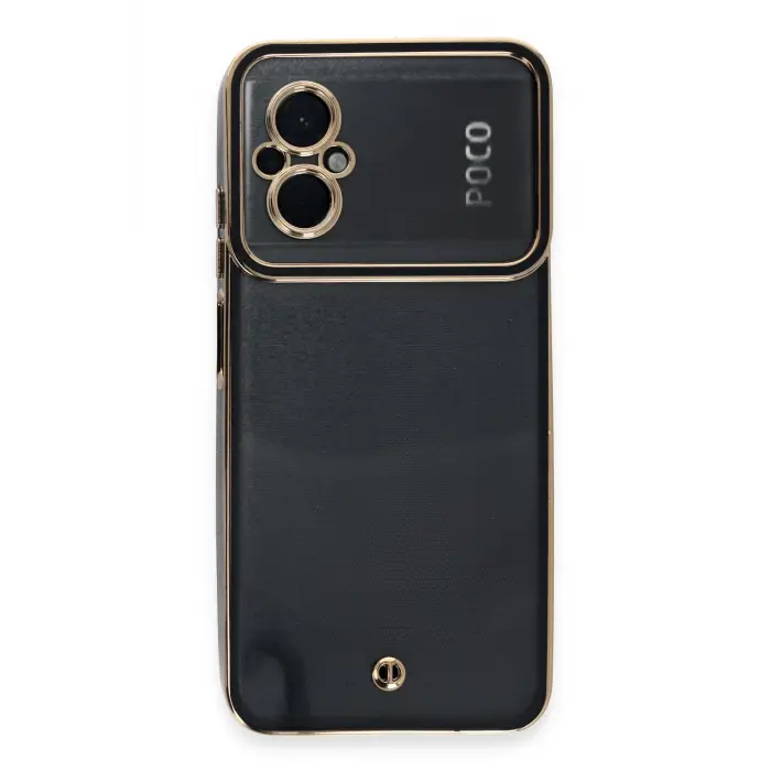 Lopard Xiaomi Poco M5 Kılıf Liva Lens Silikon - Siyah
