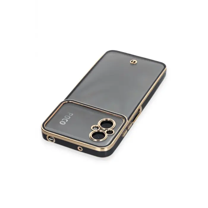 Lopard Xiaomi Poco M5 Kılıf Liva Lens Silikon - Siyah