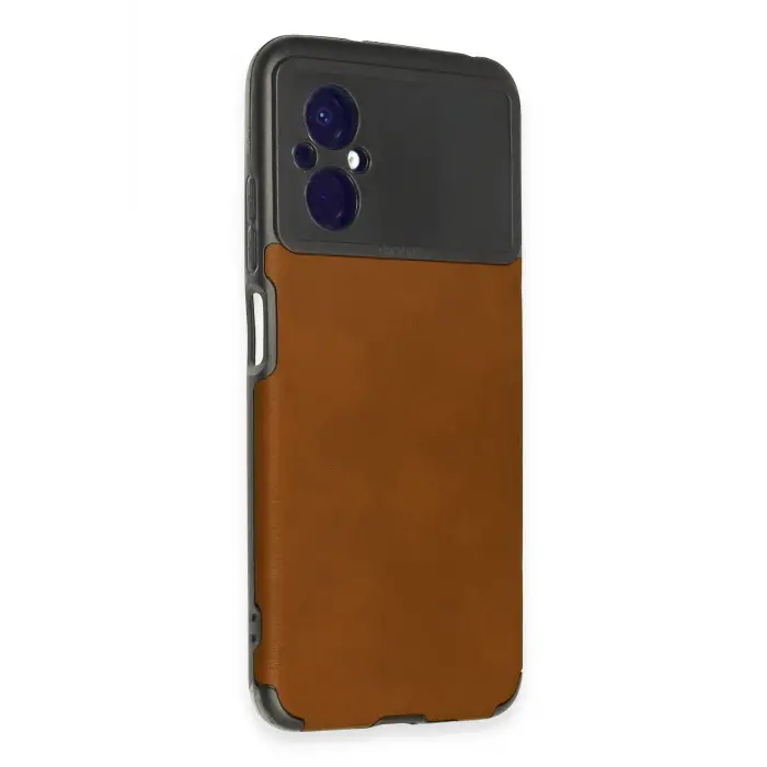 Lopard Xiaomi Poco M5 Kılıf Loop Deri Silikon - Kahverengi
