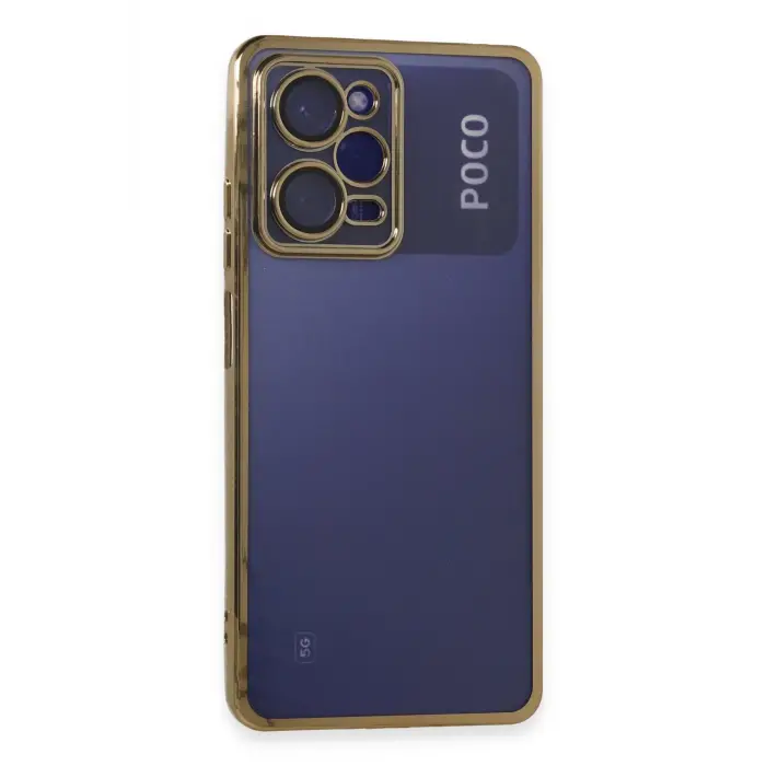 Lopard Xiaomi Poco X5 Pro 5g Kılıf Razer Lensli Silikon - Gold