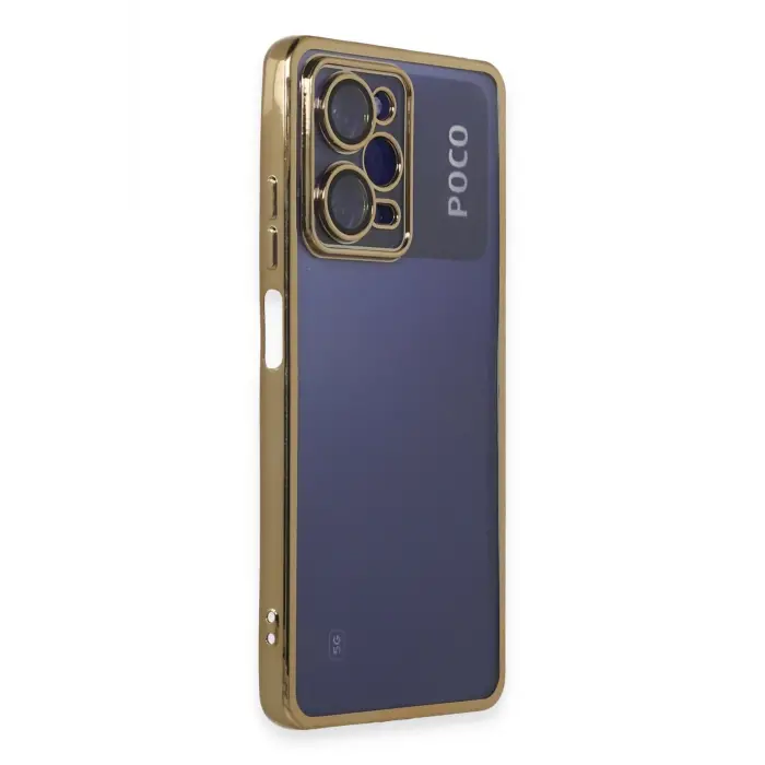 Lopard Xiaomi Poco X5 Pro 5g Kılıf Razer Lensli Silikon - Gold