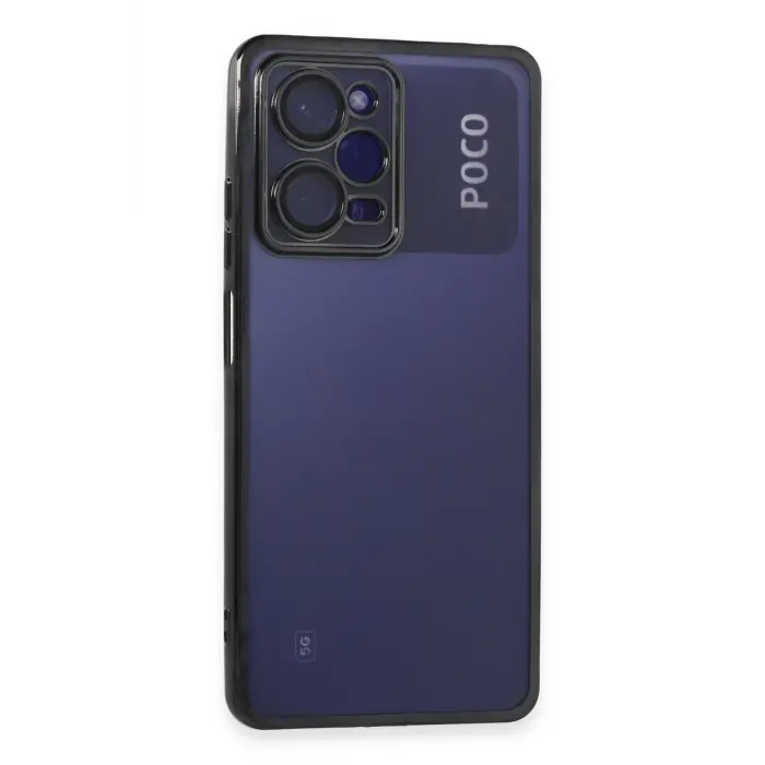 Lopard Xiaomi Poco X5 Pro 5g Kılıf Razer Lensli Silikon - Siyah