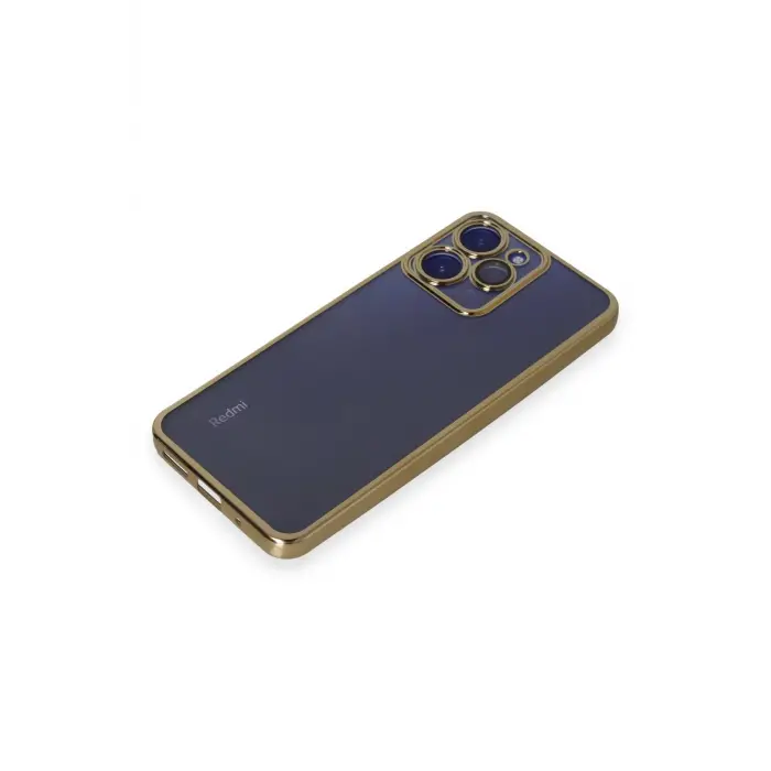 Lopard Xiaomi Redmi 12 Kılıf Razer Lensli Silikon - Gold