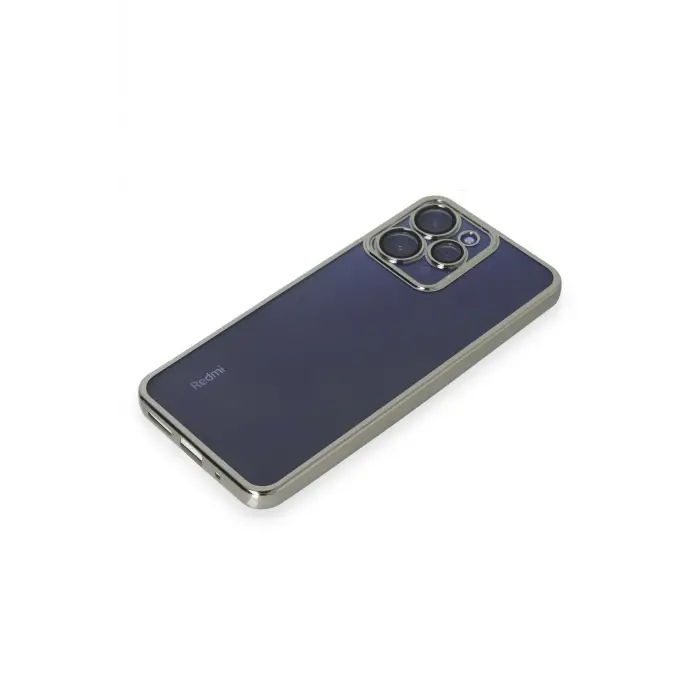 Lopard Xiaomi Redmi 12 Kılıf Razer Lensli Silikon - Gümüş