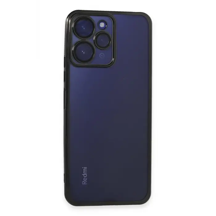 Lopard Xiaomi Redmi 12 Kılıf Razer Lensli Silikon - Siyah