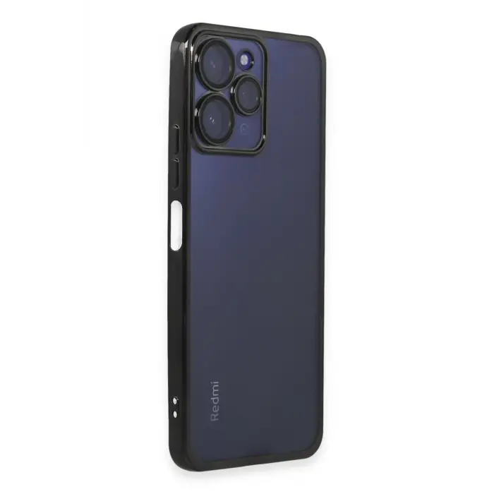 Lopard Xiaomi Redmi 12 Kılıf Razer Lensli Silikon - Siyah