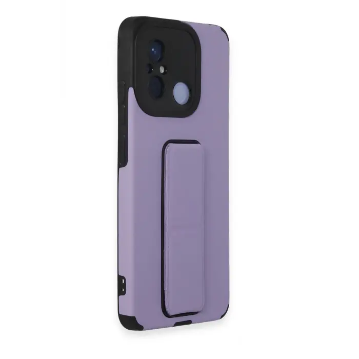Lopard Xiaomi Redmi 12c Kılıf Mega Standlı Silikon - Lila