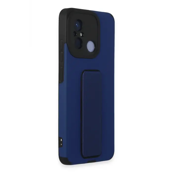 Lopard Xiaomi Redmi 12c Kılıf Mega Standlı Silikon - Mavi