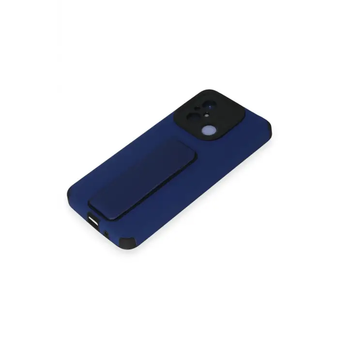 Lopard Xiaomi Redmi 12c Kılıf Mega Standlı Silikon - Mavi