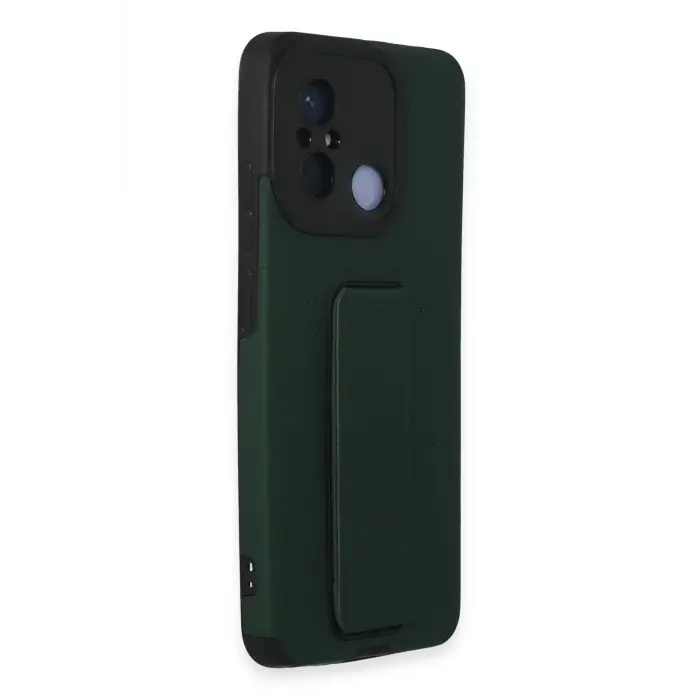 Lopard Xiaomi Redmi 12c Kılıf Mega Standlı Silikon - Yeşil