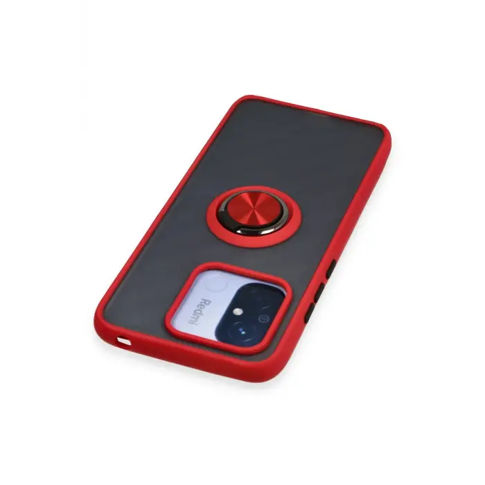 Lopard Xiaomi Redmi 12c Kılıf Montreal Yüzüklü Silikon Kapak - Kırmızı