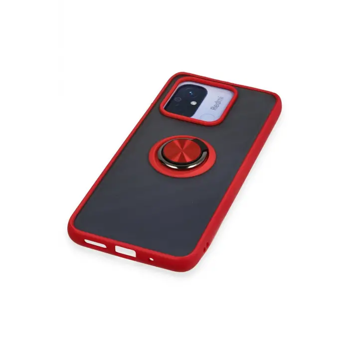 Lopard Xiaomi Redmi 12c Kılıf Montreal Yüzüklü Silikon Kapak - Kırmızı