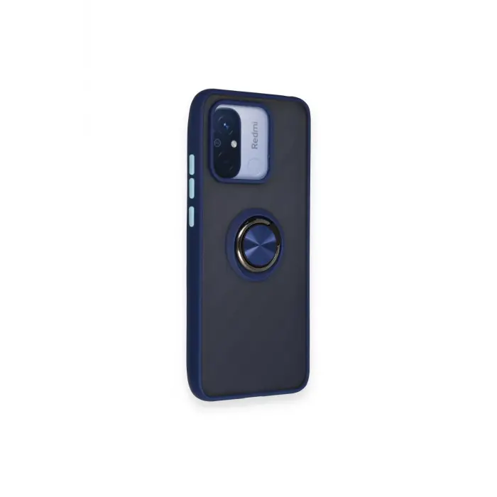 Lopard Xiaomi Redmi 12c Kılıf Montreal Yüzüklü Silikon Kapak - Lacivert