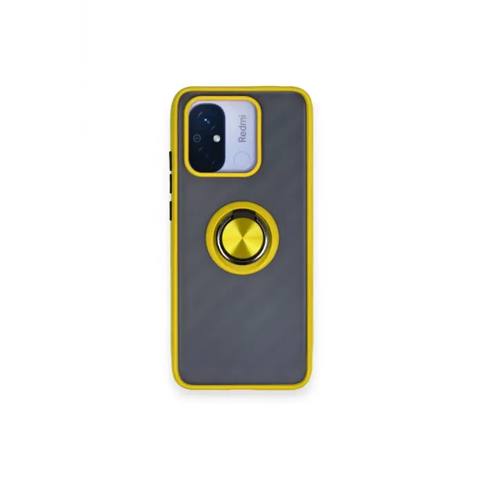 Lopard Xiaomi Redmi 12c Kılıf Montreal Yüzüklü Silikon Kapak - Sarı