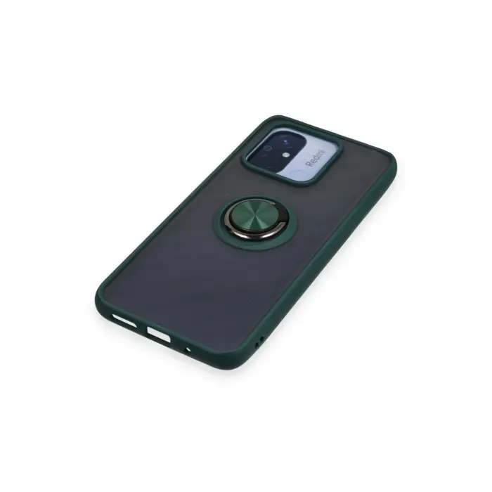 Lopard Xiaomi Redmi 12c Kılıf Montreal Yüzüklü Silikon Kapak - Yeşil