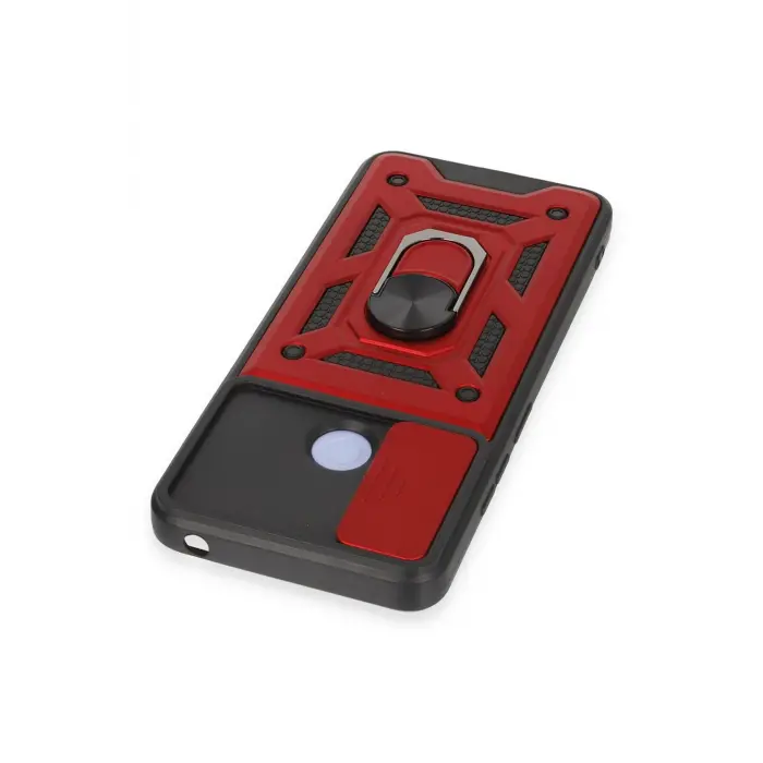 Lopard Xiaomi Redmi 12c Kılıf Pars Lens Yüzüklü Silikon - Kırmızı