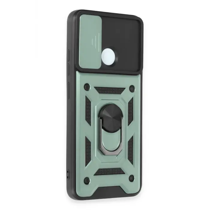 Lopard Xiaomi Redmi 12c Kılıf Pars Lens Yüzüklü Silikon - Yeşil