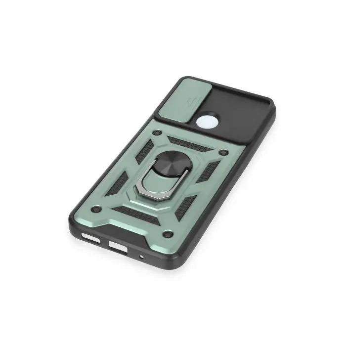 Lopard Xiaomi Redmi 12c Kılıf Pars Lens Yüzüklü Silikon - Yeşil