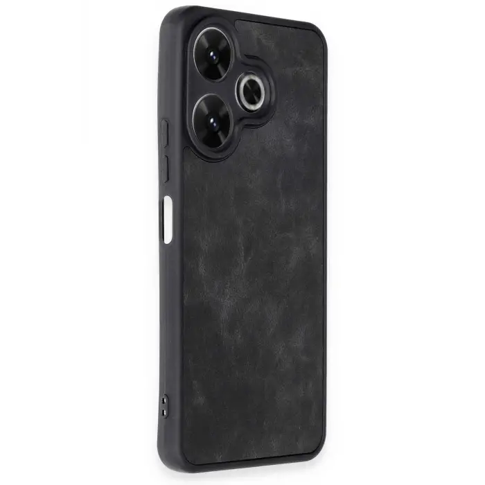 Lopard Xiaomi Redmi 13 4g Kılıf Aras Deri Kapak - Siyah