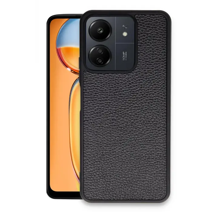 Lopard Xiaomi Redmi 13c Kılıf Aras Deri Kapak - Siyah