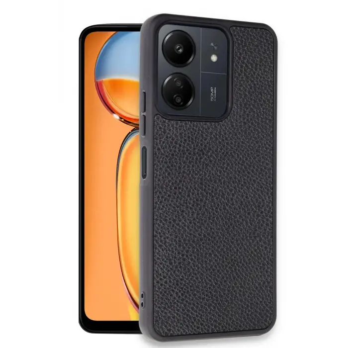 Lopard Xiaomi Redmi 13c Kılıf Aras Deri Kapak - Siyah
