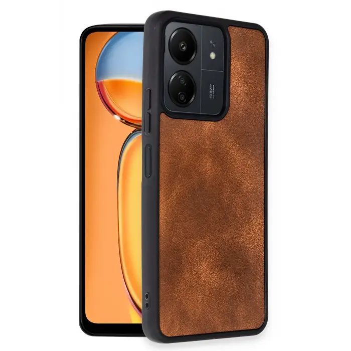 Lopard Xiaomi Redmi 13c Kılıf Aras Deri Kapak - Taba