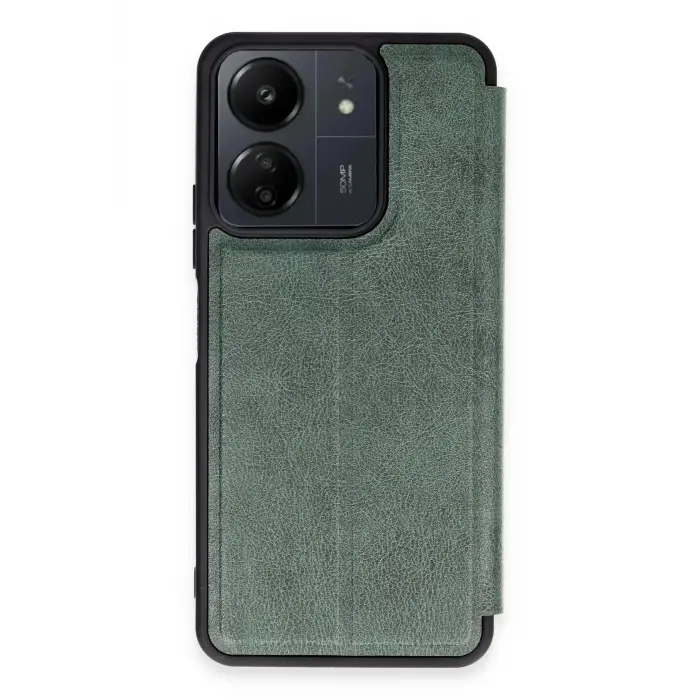 Lopard Xiaomi Redmi 13c Kılıf Flip Cover - Koyu Yeşil