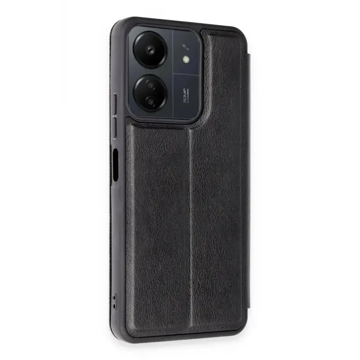 Lopard Xiaomi Redmi 13c Kılıf Flip Cover - Siyah