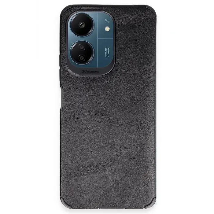 Lopard Xiaomi Redmi 13c Kılıf Loop Deri Silikon - Siyah