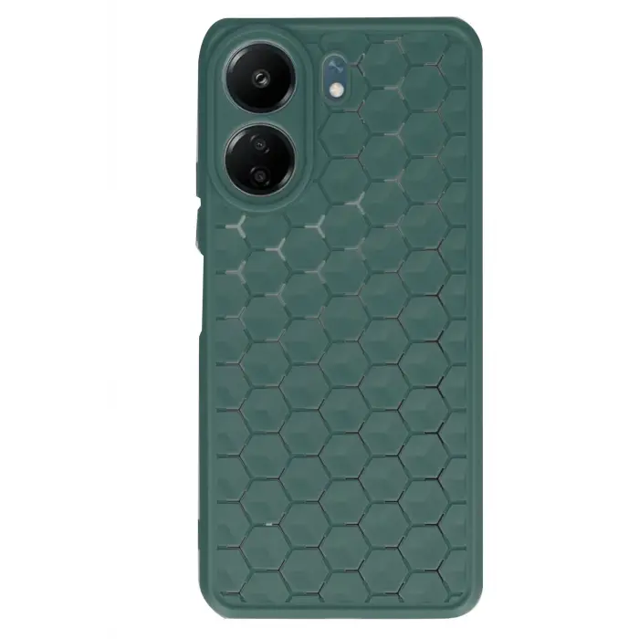 Lopard Xiaomi Redmi 13c Kılıf Petek Silikon Kapak - Koyu Yeşil